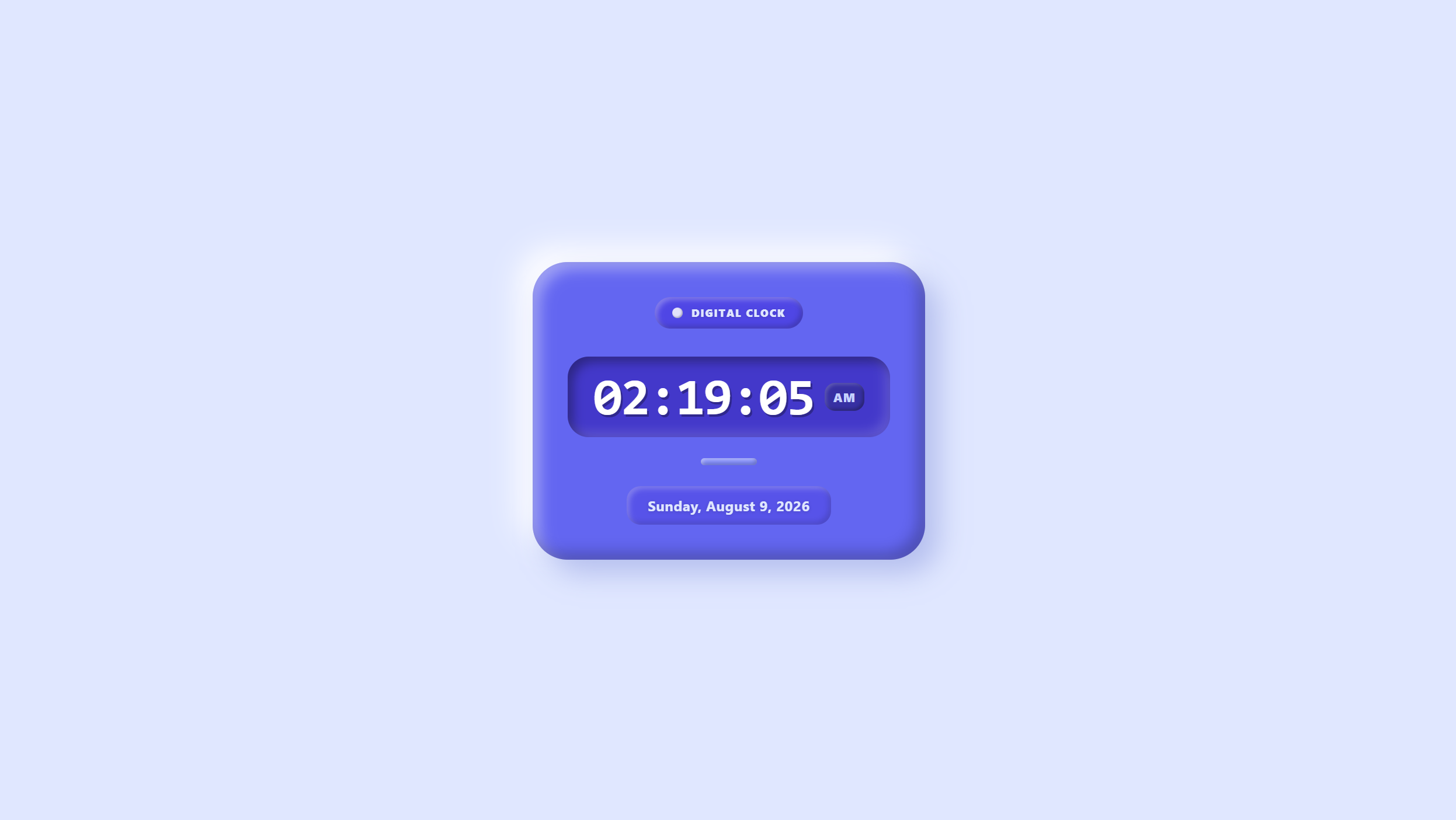 Digital Clock UI