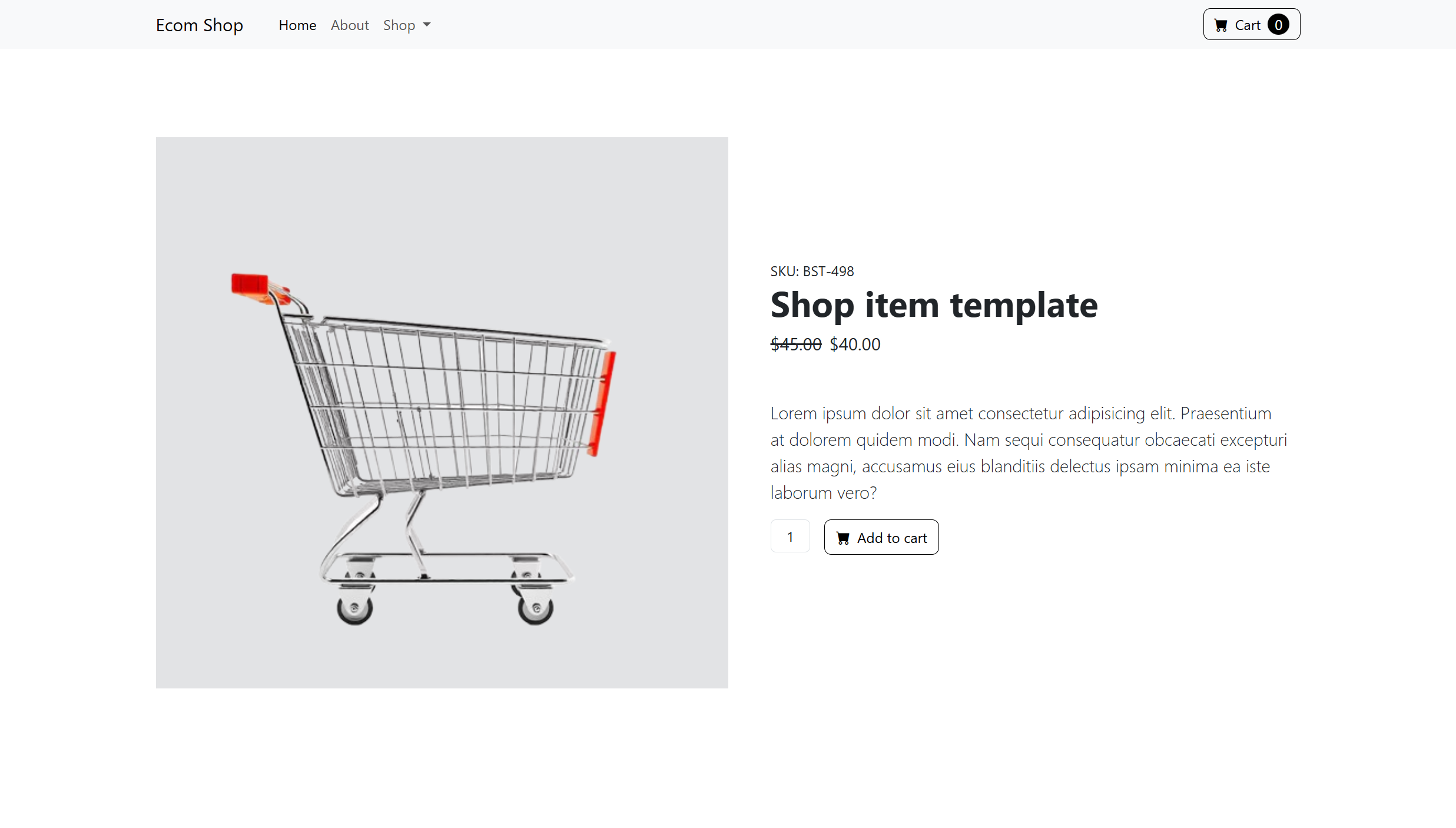 Simple E-Commerce Website UI