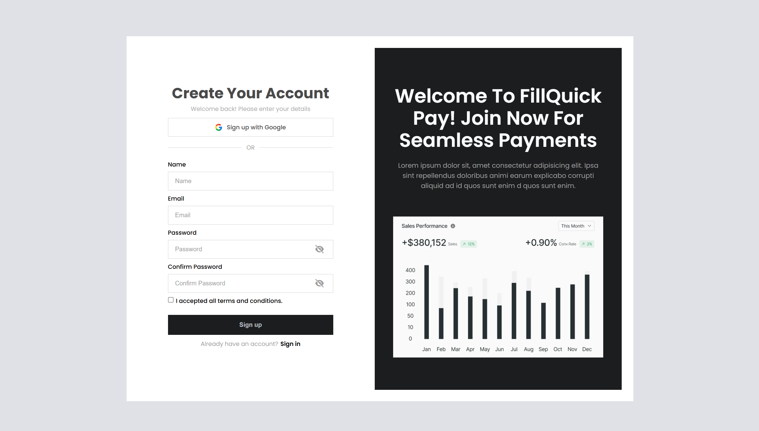 Signup Interface