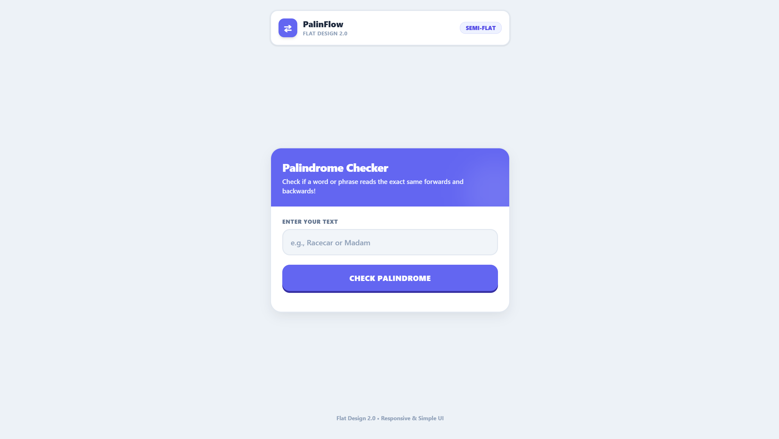 Palindrome Checker UI