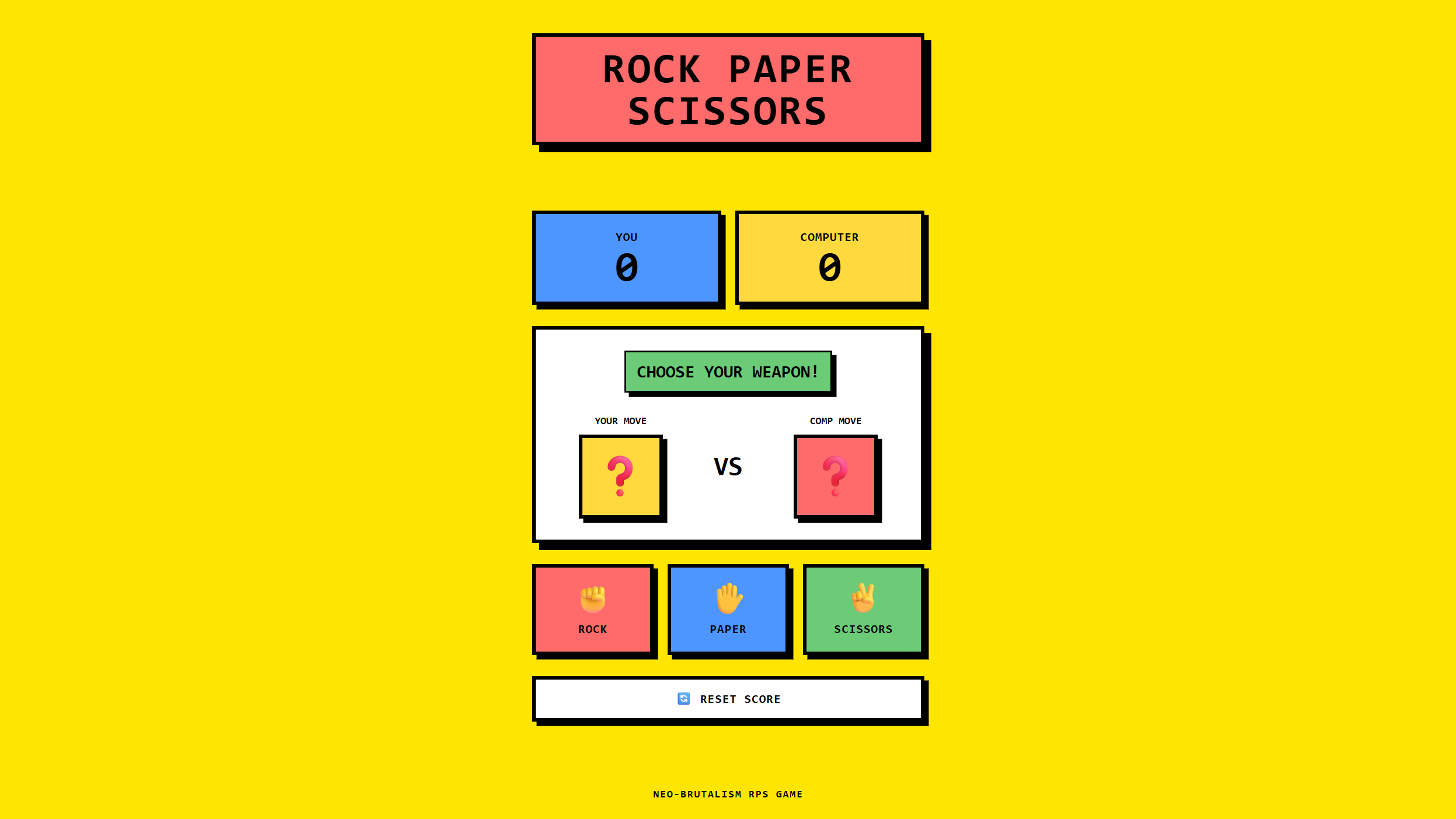 Rock Paper Scissors UI